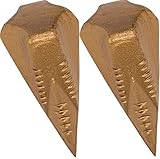 2X Spaltgranate 1,6kg + 1 BILDMAGNET! Hochwertiger Spaltkeil für Holzspaltung Spaltaxt Spalthammer Holzspalter Spaltwerkzeug Keil-Kreuzform Spezialstahl Spaltkeile Spaltgranaten Fällkeil, Gold