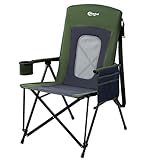 PORTAL Campingstuhl Faltbar Klappstuhl 180 KG Belastbar mit Hochlehner Camping Anglerstuhl Gartenstuhl Sessel mit Tasche Getrankhalter für Garten Balkon Picknick