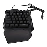 Einhand RGB Gaming Tastatur, USB verkabelte Einhandtastatur mit Hintergrundbeleuchtung und Handgelenkauflage, Unterstützt Multimedia Tasten, 35 Tasten Ergonomische Leise Tastatur