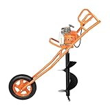 Erdbohrer Benzin, 2-Takt Einzylinder Gasbetriebener Erdlochbohrer, 2,2kW 63CC Schubkarren Grabmaschine Mit Hand-Pull Starter Durchmessern von 60-300mm Gartenbohrer, für Bauindustrie, Bauernhöfen usw