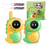 Walkie Talkie Kinder mit Beleuchtung, Dinosaurier Spielzeug ab 3 4 5 6 7 8 Jahre, Geschenk für Jungen 3-10 Jahre, Outdoor Spiele für Kinder mit LED Licht, Funkgerät Kinderspielzeug Geburtstag Weihnach