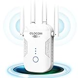 QLOCOM 2024 Neuestes WLAN Verstärker WLAN Repeater 1200Mbit/s, WiFi Internet Verstärker Dualband 5GHz & 2.4GHz mit WPS, WiFi Booster Kompatibel Allen WLAN Geräten