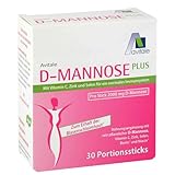 Avitale D-Mannose Plus 2000 mg Stick mit Niacin und Biotin zur Förderung der Blasenschleimhaut, 30 Stück