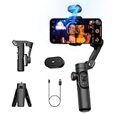 AOCHUAN iPhone-Gimbal, 3-Achsen-Gimbal-Stabilisator für Smartphones mit AI-Tracking-Sensor, Gimbal mit Fokusrad für iPhone/Android, Telefon-Gimbal mit 7.0 Anti-Shake für Videoaufnahmen - Smart AI XE