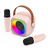 Jeefu Karaoke Maschine Kinder mit 2 Mikrofonen, Spielzeug für 3-12 Jahre alte Mädchen Geschenke, Mini Kinder Karaoke Mikrofon Maschine Spielzeug, Geschenke für 5 6 7 8 9 10 11 Jahre Teens Mädchen