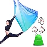 SSIMOO Schaukeltuch, Aerial Yogatuch, Yoga-Schaukel, Yogatuch Zum Aufhängen, Therapieschaukel, Hängematten, Yoga Vertikaltuch, Yogatücher, Akrobatik Tuch für Erwachsene Kinder(5X2.8M) (Color : Bunt E