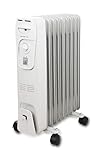 Extralink Ölradiator, 2000W, 9 Rippen, 3 wählbare Betriebsarten, Überhitzungsschutz, Einstellbarer Thermostat, Heizung auf Rädern, Ölerhitzer, Elektroheizung, Überhitzungsschutz, Heizkörper
