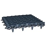 50 Stück Rasengitter aus Kunststoff schwarz 50 x 50 x 4 cm Rasengitterplatten Rasenwaben Bodenwaben Paddockplatten