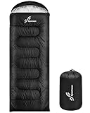 Schlafsack für 3-4 Jahreszeiten (Sommer, Frühling, Herbst, Winter) : Sportneer Schlafsäcke Outdoor Sommerschlafsack Sleeping Bag Tragbar Ultraleicht für Camping Trekking Reise Wandern, Schwarz