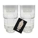 Linie Aquavit Gläser 2er-Set – Longdrinkgläser im nordischen Design, nicht geeicht