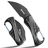 NedFoss FLAMINGO Klappmesser, 6cm D2 Stahl mini Taschenmesser mit Aluminiumgriff, Zweihandmesser mit Liner Lock, Schlüsselanhänger Messer mit Karabiner, EDC Messer für den Alltag, Sammlung & Geschenk