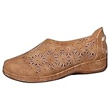 Sandalen Damen Flach Breit Schuhe Sandalen Damen Damenschuhe Sommermode Slipper Offener Zehenbereich Flache Hohle Atmungsaktive Orthopädische Sandale Mit Fersenriemen (Brown 39)