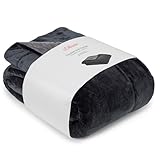 s.Oliver Doublesoft Kuscheldecke 150x200 - super kuschelig & warm, Polyesterflausch Decke dunkelgrau grau
