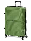 Stratic Shine Koffer groß | Trolley hergestellt aus Bruch- & Kratzfestem Polypropylen mit 4 Rollen, arretierbarer Griff, Kreuzpackgurt und TSA-Schloss | 50 cm x 29 cm x 76 cm - 90L