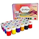 Stoffmalfarben-Set – Lebendige, hochpigmentierte Textilfarben – Waschmaschinenfeste Farben für T-Shirts, Baumwolle & Stoffe (24 Farben x 25ml)