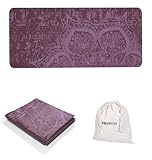 PROIRON Yogamatte Faltbar, Reise Yogamatte rutschfest & leicht 173cm x 61cm x 6mm, Gymnastikmatte mit Tasche für Zuhause und Draußen - Rot