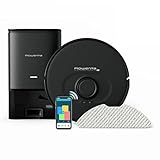 Rowenta X-Plorer Serie 75+, 4-in-1 Saugroboter mit Wischfunktion, Absaugstation, Laser-Navigationssystem, 3 Reinigungsmodi, 120 Min. Laufzeit, 4 Std. Ladezeit, 0,26 L Staubbehälter, schwarz, RR8585
