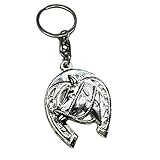 Western Stakes Western Schlüsselanhänger Longhorn Pferde Jungfrau Maria Saint Jude Spurs Bullet Cowboy Auto Schlüsselanhänger High End, silber, Medium-Large