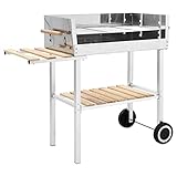 Edelstahl Outdoor Holzkohlegrill mit Ablagen Premium Trolley Grill für ultimatives Kocherlebnis