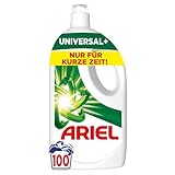 Ariel Flüssigwaschmittel, 100 Waschladungen Universal+, Kraftvolle Fleckenentfernung in nur 1 Waschgang, selbst bei Kaltwaschzyklen