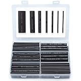 Wirefy Polymer Schrumpfschlauch Set (180 Stk) - 3:1 Schrumpfschläuche - Schrumpfschlauch wasserdicht - Heat Shrink Tube - Doppelwandig mit Kleber - Schrumpfschlauch Schwarz
