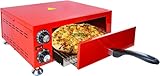 BLOSSS Elektrischer Pizzaofen für den Innenbereich, 12-Zoll-Pizzaofen auf der Arbeitsplatte mit Einstellbarer Temperatur und 60-Minuten-Timer, Pizza-Maker aus Edelstahl, Tisch-Pizzakocher