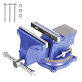 Nisorpa Schraubstock Drehbar 125mm Backenbreite Tischschraubstock mit Amboss 360° Drehbar Gusseisen Schraubstock Parallelschraubstock für Werkbank