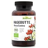 dreikraut Bio-Hagebutten-Kapseln | 160 Stück | ohne Zusätze | Gelenkkapseln | 500mg | Deutsche Herstellung