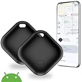 Android Smart Tag, Air Tag Android Tracker mit Google Mein Gerät Finden APP (NUR Android) IP67 Waterproof Smart Finder für Gepäck/Taschen/Schlüssel/Brieftasche, Schwarz-2 Stück