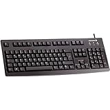 CHERRY G83-6105, Kabelgebundene Tastatur für Industrieanwendungen, Deutsches Layout (QWERTZ), Abriebfeste Tasten, Leicht zu Reinigen, Recyclingfähig, Schwarz