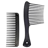 FRCOLOR 4 Stück Großer Messerkamm Kamm mit breiten Zähnen für lockiges Haar tragbarer Kamm Haarstyling-Gerät wide tooth comb salon Haarschneidewerkzeug Handkamm für zu Hause Harz Black