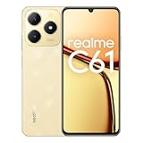 realme C61 Smartphone 6 + 128 GB, 45 W Supervooc Charge, 5000 mAh Massive Battery, Powerful Octa-core Chipset, 7.74 mm Ultra Slim Design, AI Boost Engine, Sparkle Gold, No Adapter