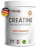 Creatin Monohydrat Pulver 1kg / 1000g reines Kreatin Monohydrat in mikronisierter Qualität - optimal hochdosiert - ohne Zusätze, 100% vegan - Vorrat für 292 Tage