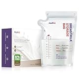 Nuliie 120 Stück Muttermilchbeutel, 250ml BPA-frei Muttermilch Aufbewahrung bag, Milchbeutel für Muttermilch mit Ausgießer für das Stillen, Selbststehender, Kann Eingefroren Werden, Platzsparendes