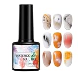 Bloom Gel Polish, Blooming Nail Arts, Spreading Effect Artistic Fingernail Floral Design Watercolor Personal Manicure Art Supplies for Daily Work Travel, 7 ml