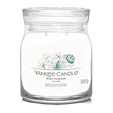 Yankee Candle Signature Duftkerze | Babypuder, mittlere Glaskerze, mit Doppeldochten, Sojawachs-Mischung, lange brennende Kerze, perfektes Geschenk für Frauen