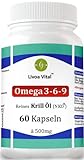 NKO Krillöl Kapseln Omega 3 Krill Hochdosiert - Hohe Bioverfügbarkeit mit Astaxanthin, Antioxidantien & Vitamin E - 60 Stk. 500mg pro Kapsel