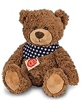 Teddy Hermann 91362 Teddy 30 cm, Kuscheltier, Plüschtier, Teddybär, mit Sternchen-Halstuch