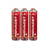 3er Set Gaskartuschen 330gr NOVACET Propangemisch Butan 600ml Ventil 7/16 KEMPER