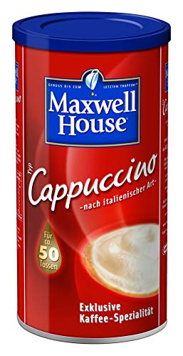 Maxwell House Instant Cappuccino, 500g lösliches Kaffee Pulver, für 50 Tassen cremig leckeren Cappuccino