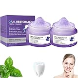 2 Stück Ropceer™ Oral Zahn Reparatur, 2025 Neu Zahnrestaurations Mineralpuder, Zahnpulver Gegen Verfärbungen, Effektiv bei der Stärkung von Zähnen und Zahnfleisch, Zahnweiss Pulver, Frischer Atem