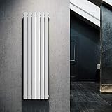 ELEGANT Design Heizkörper Flach 1600x462mm Weiß, Vertikal Heizkörper Paneelheizkörper Einlagig, Moderner Flachheizkörper Mittelanschluss