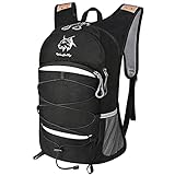 Wuzfully Fahrradrucksack Damen Herren Wasserdicht Leicht Atmungsaktiv Outdoor Wandern Radfahren 25L Schwarz