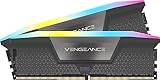 Corsair VENGEANCE RGB DDR5 RAM 32GB (2x16GB) 6000MHz CL30 AMD EXPO iCUE Kompatibel Computer Speicher - Grau (CMH32GX5M2B6000Z30K)