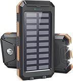Powerbank Solar Wasserdichtes USB C Externer Akku mit 4 Outputs