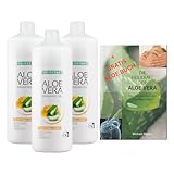 Aloe-Vera-Trinkgel | 3 x 1000 ml | Aus dem unverdünnten Gel frischer Aloe-Vera-Pflanzen | Höchste Qualität | Aloe Vera Barbadensis Miller | Naturprodukt | Made in Germany | +KOSTENLOSES Aloe Vera Buch