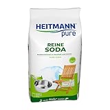 HEITMANN pure Reine Soda: Naturbelassenes Pulver zur Reinigung von Haushalt, Wäsche und Außenbereichen, Vielzweck-Hausmittel gegen Fett, Schmutz, Flecken und Gerüche, für Haus und Garten, 500 g