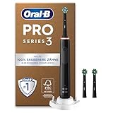 Oral-B Pro Series 3 Plus Edition Elektrische Zahnbürste, Electric Toothbrush, PLUS 3 Aufsteckbürsten, 3 Putzmodi, 360 Grad Andruckkontrolle für Zahnpflege, Designed by Braun, Schwarz