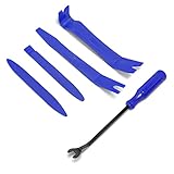5PCS Multifunktionswerkzeug für die Demontage von Autos, Kratzfeste Kunststoff-Demontagewerkzeuge für die Montage des Autoradios auf dem Armaturenbrett, Pry-Werkzeug für die Installation (Blau)
