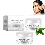 Luxury Glow Creme mit Hyaluronsäure, Luxury Glow Skin Boost Creme,Q10, Anti-Aging-Gesichtscreme-Set, reich an Vitamin E, Q10-Coenzym fördert die Selbstreparatur der Haut(2pc)